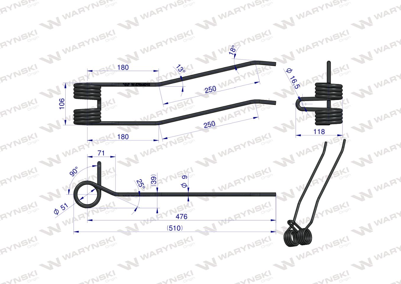 Palec zgrabiarka zastosowanie Kuhn WARYŃSKI W-57644010
