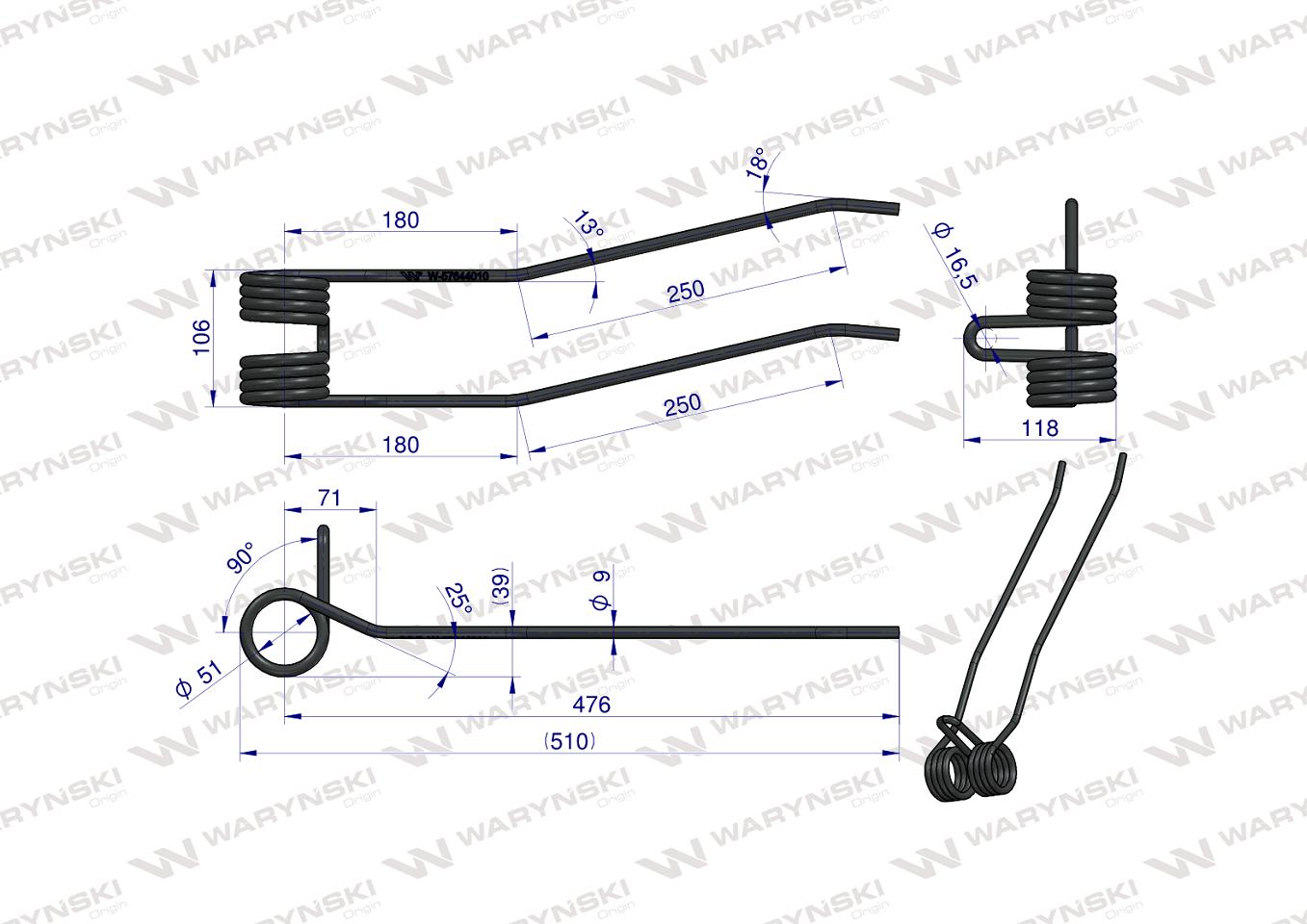 Palec zgrabiarka zastosowanie Kuhn WARYŃSKI W-57644010