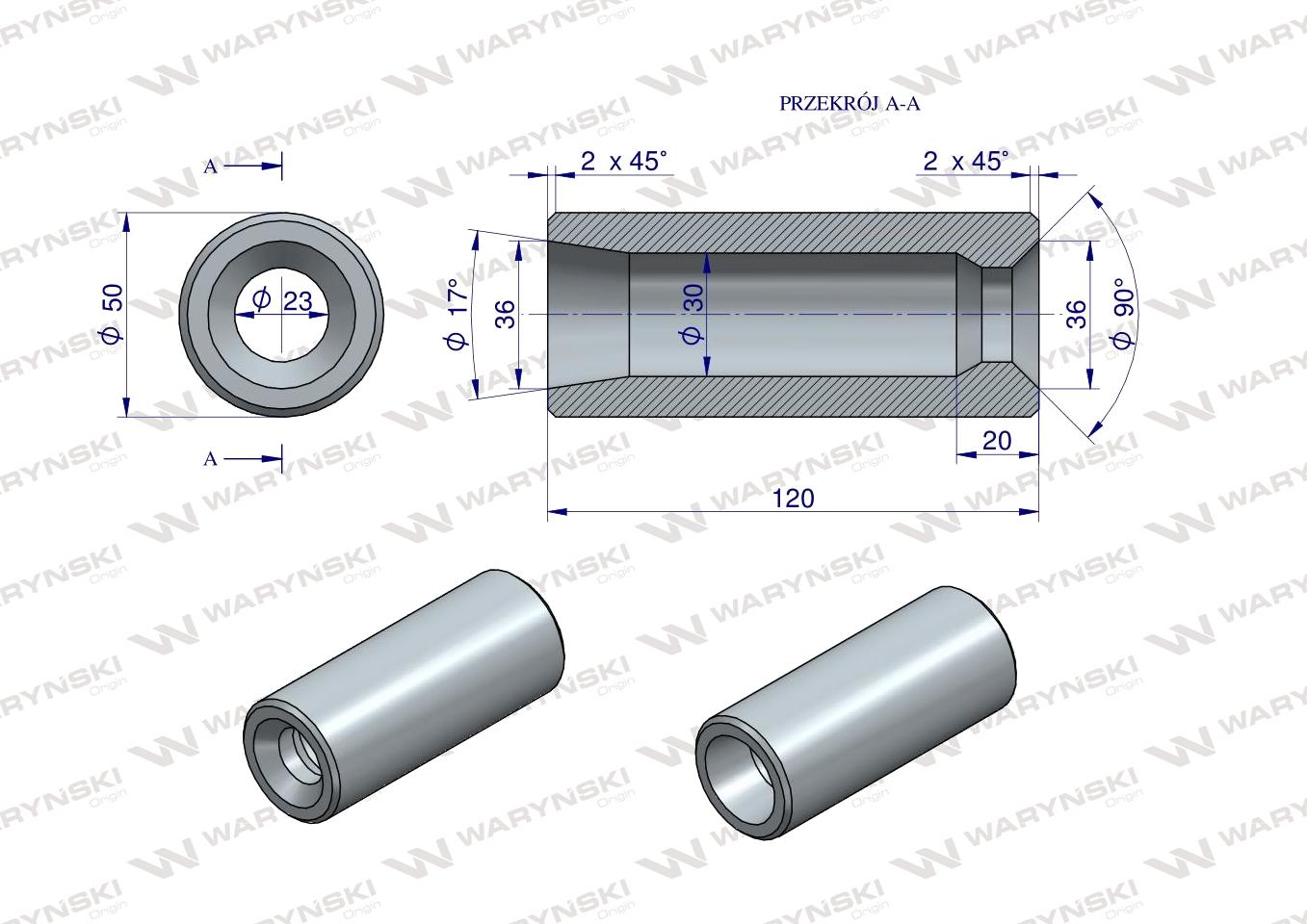 Tuleja zęba ładowacza do zęba 880 Tur Waryński 