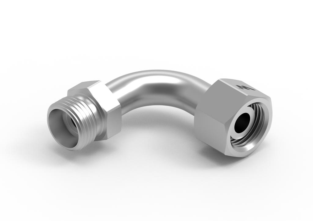 Kolanko hydrauliczne metryczne łukowe AB M12x1.5 06L (XEVW) Waryński ( sprzedawane po 2 )