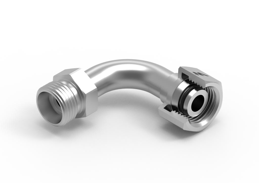 Kolanko hydrauliczne metryczne łukowe AB M18x1.5 12L (XEVW) Waryński ( sprzedawane po 10 )