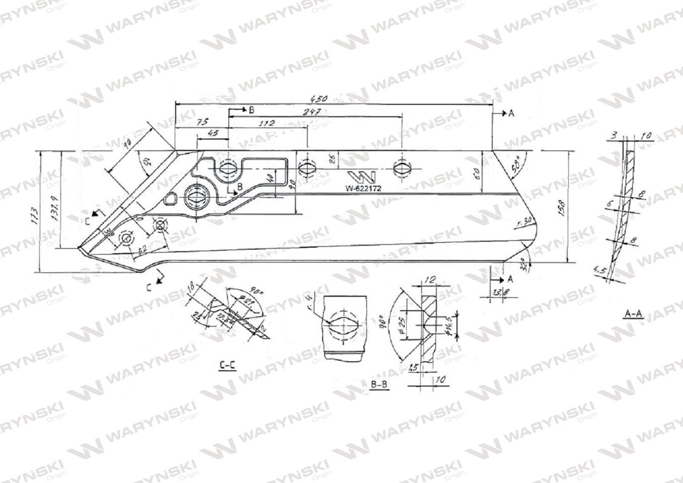 Eurolemiesz prawy 16" 622172 zastosowanie Kuhn Helicoidal Waryński