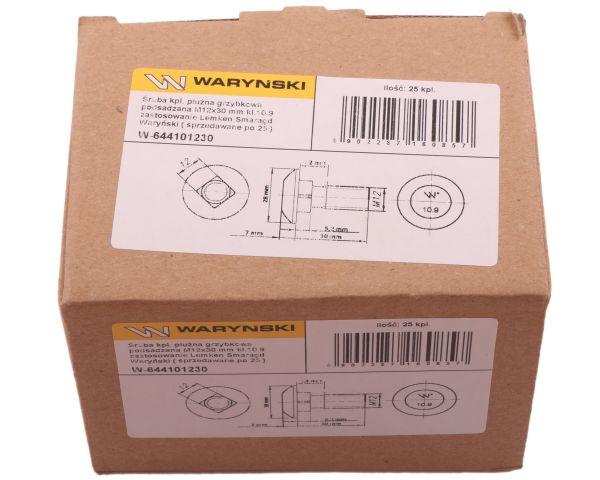 Śruba kpl. płużna grzybkowa podsadzana M12x30 mm kl.10.9 zastosowanie Lemken Smaragd Waryński ( sprzedawane po 25 )