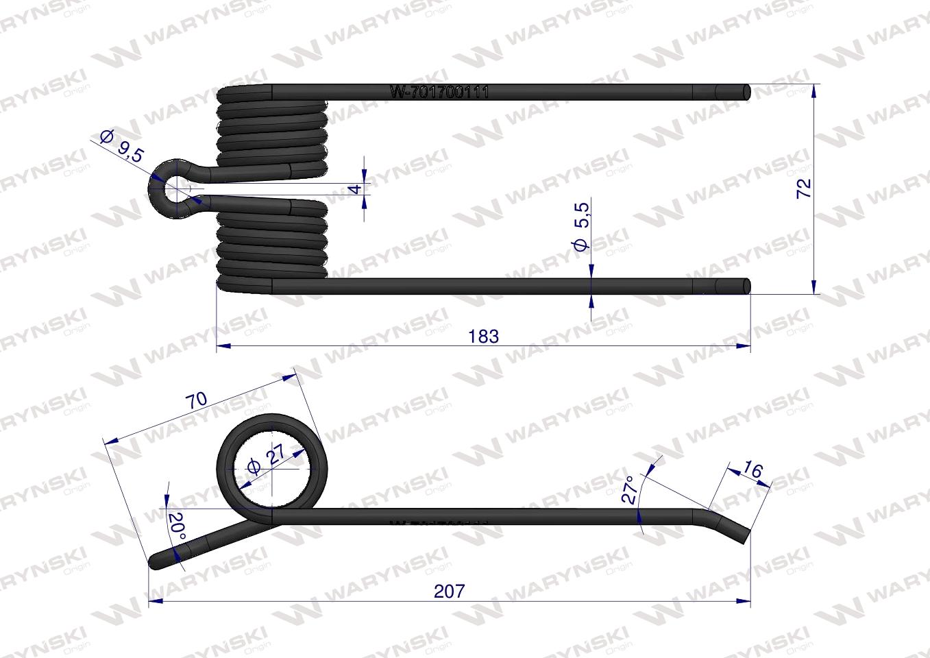 Palec podbieracza zastosowanie Hesston 701700111 Waryński