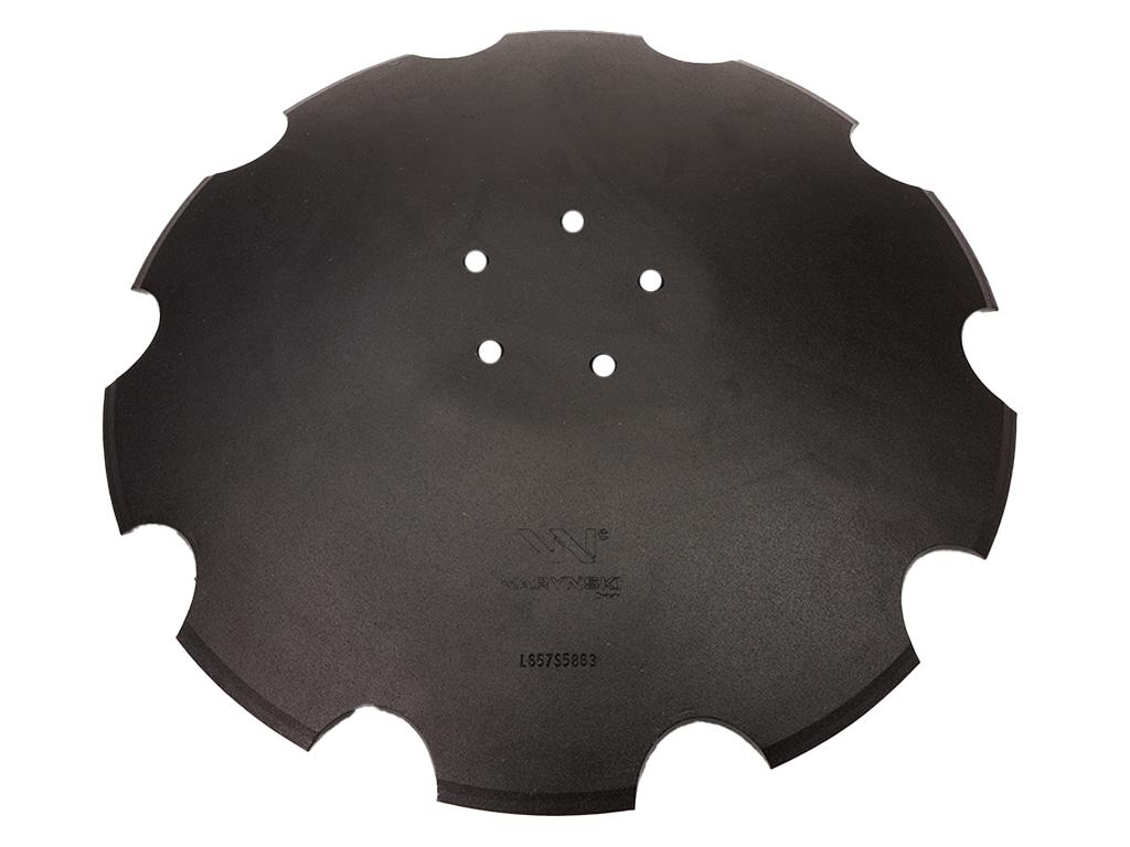 Talerz, uzębiony Z-10 fi 510 mocowanie 5/98 grubość 4 mm stal borowa prosta piasta, Waryński
