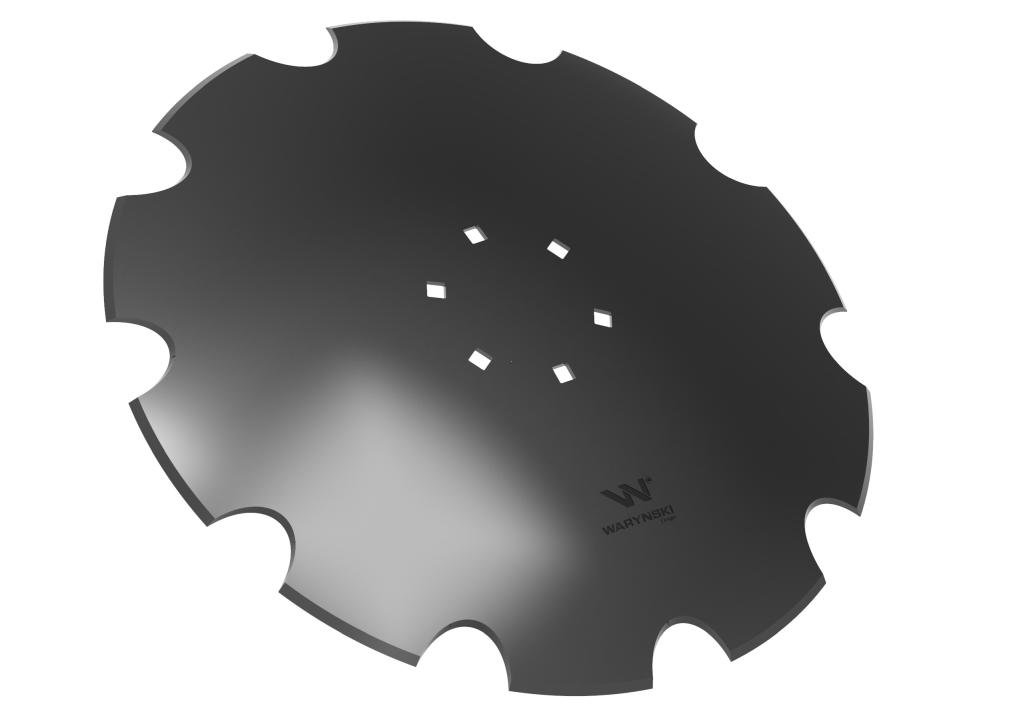 Talerz uzębiony Z-10 fi 560 mocowanie 6/120 grubość 4 mm stal borowa WARYŃSKI R