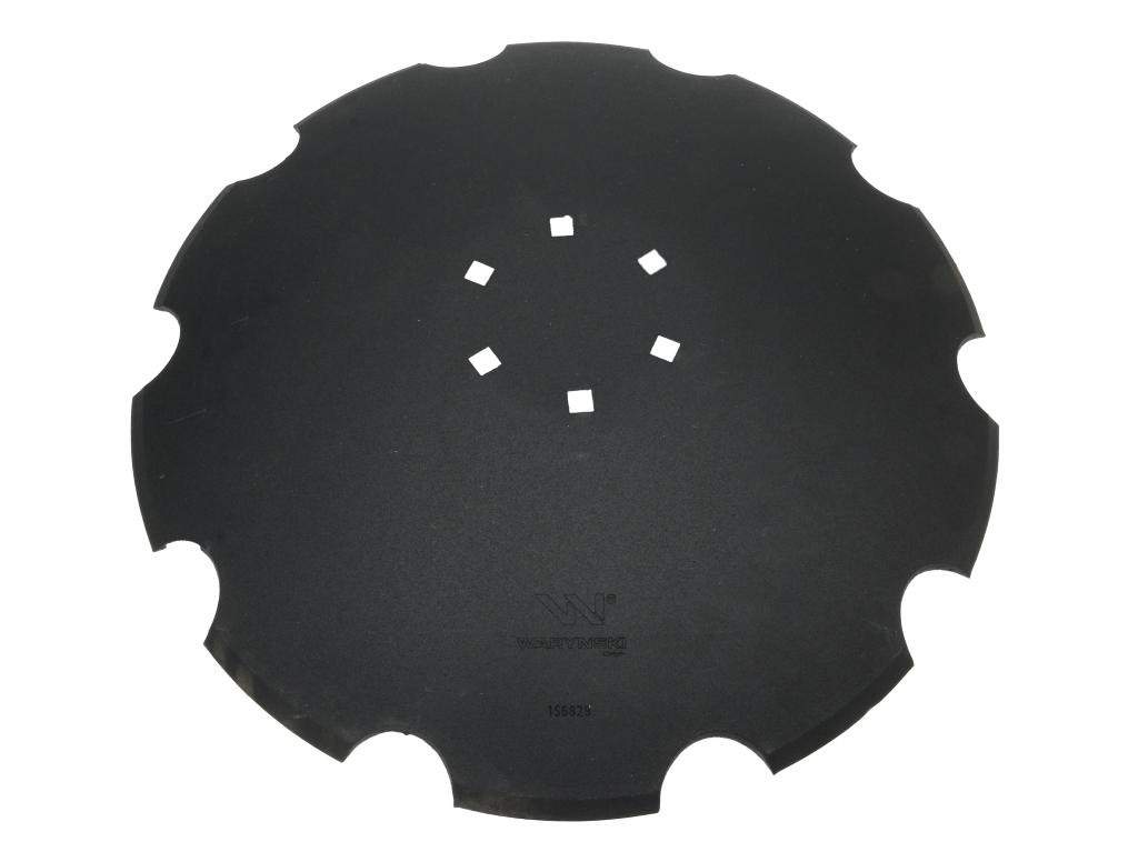 Talerz, uzębiony Z-10 fi 560 mocowanie 6/120 grubość 4,5 mm stal borowa prosta piasta, Tolmet, Waryński