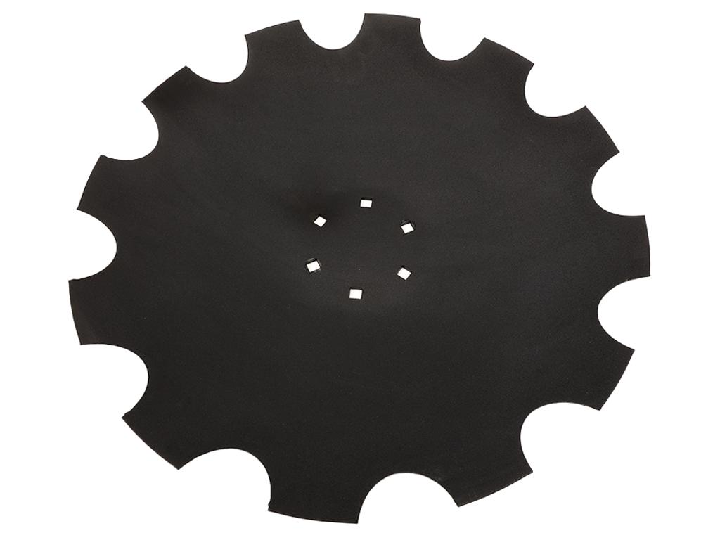 Talerz, uzębiony Z-12 fi 610 mocowanie 6/120 grubość 6 mm stal borowa prosta piasta, Tolmet, Waryński