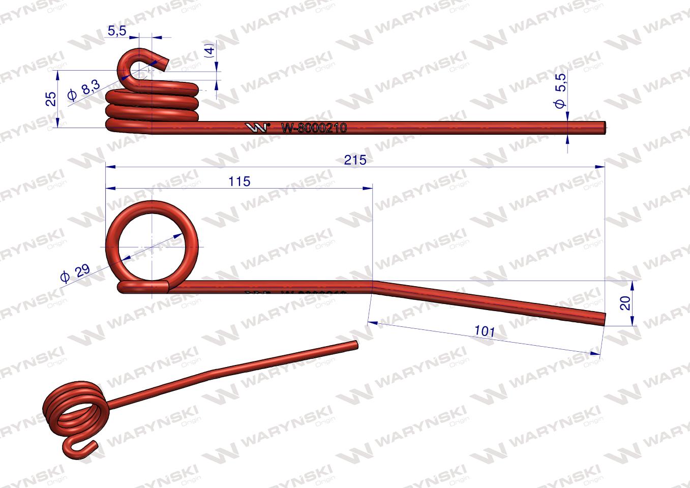 Palec motowideł zastosowanie Claas 800021.0 Waryński