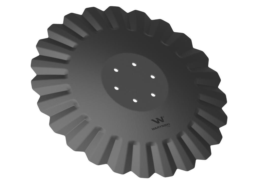 Talerz, tłoczony fi 560 mocowanie 6/120 prosta piasta grubość 5 mm stal borowa, Waryński