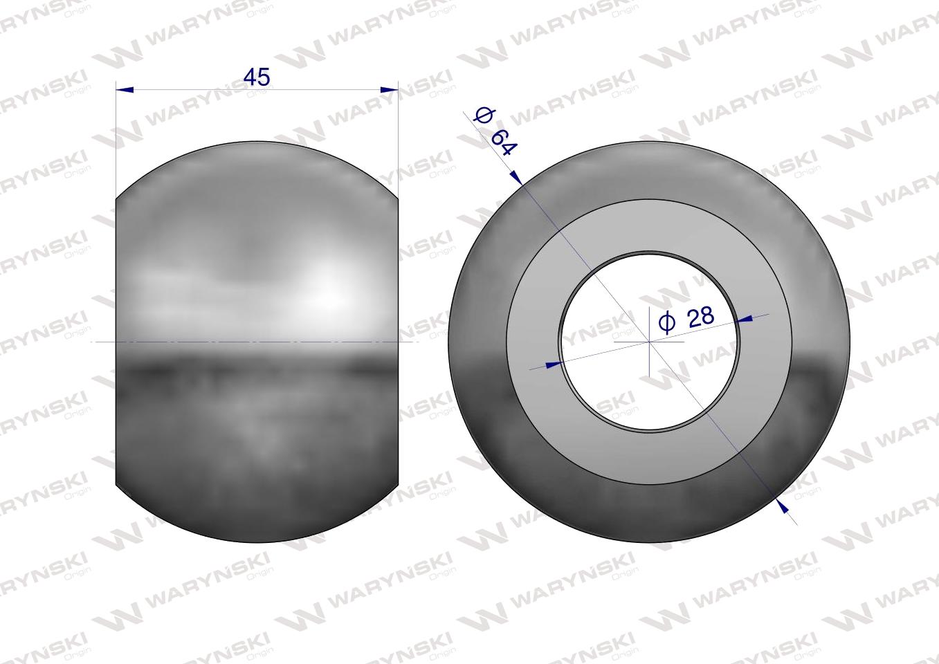 Kula hartowana  kat. 2-3 64X28X45 Waryński