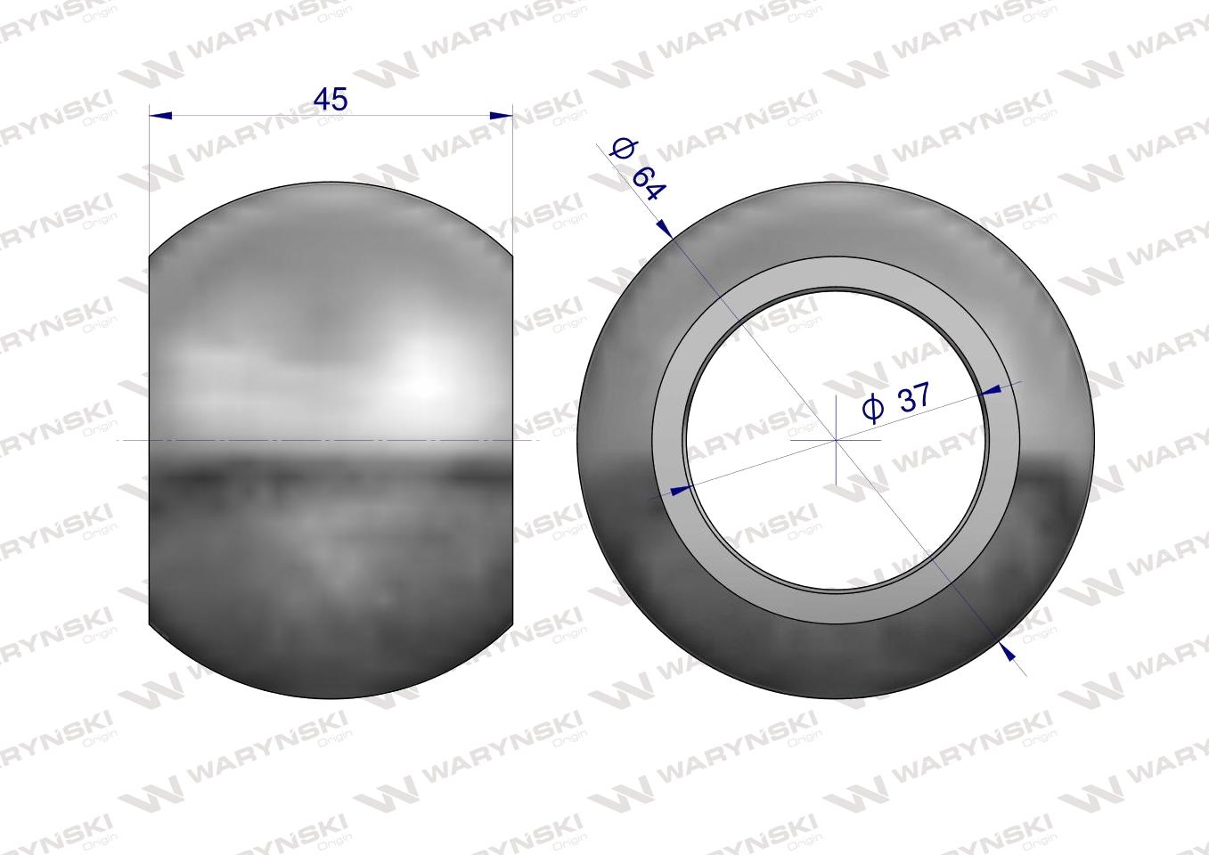Kula hartowana  kat. 3 64X37X45 Waryński