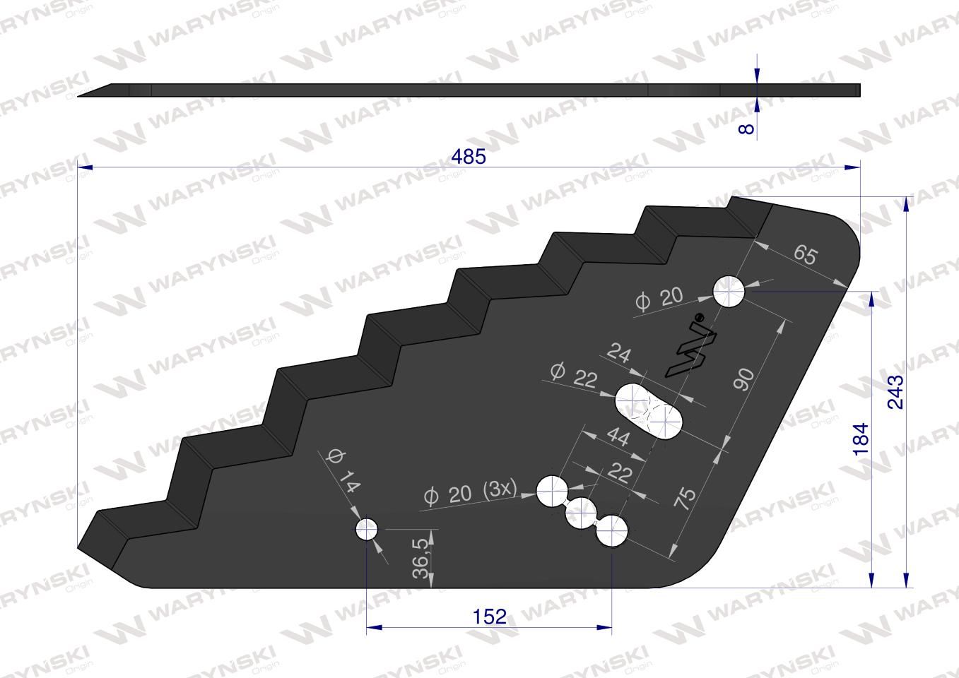 Nóż paszowozu ostrzony od góry zastosowanie Sano Mayer Waryński