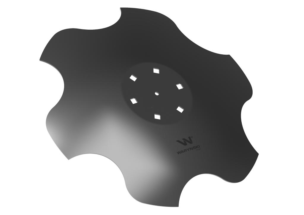 Talerz, skrajny prawy fi 510 mocowanie 6/120 grubość 3,5 mm stal borowa, Waryński