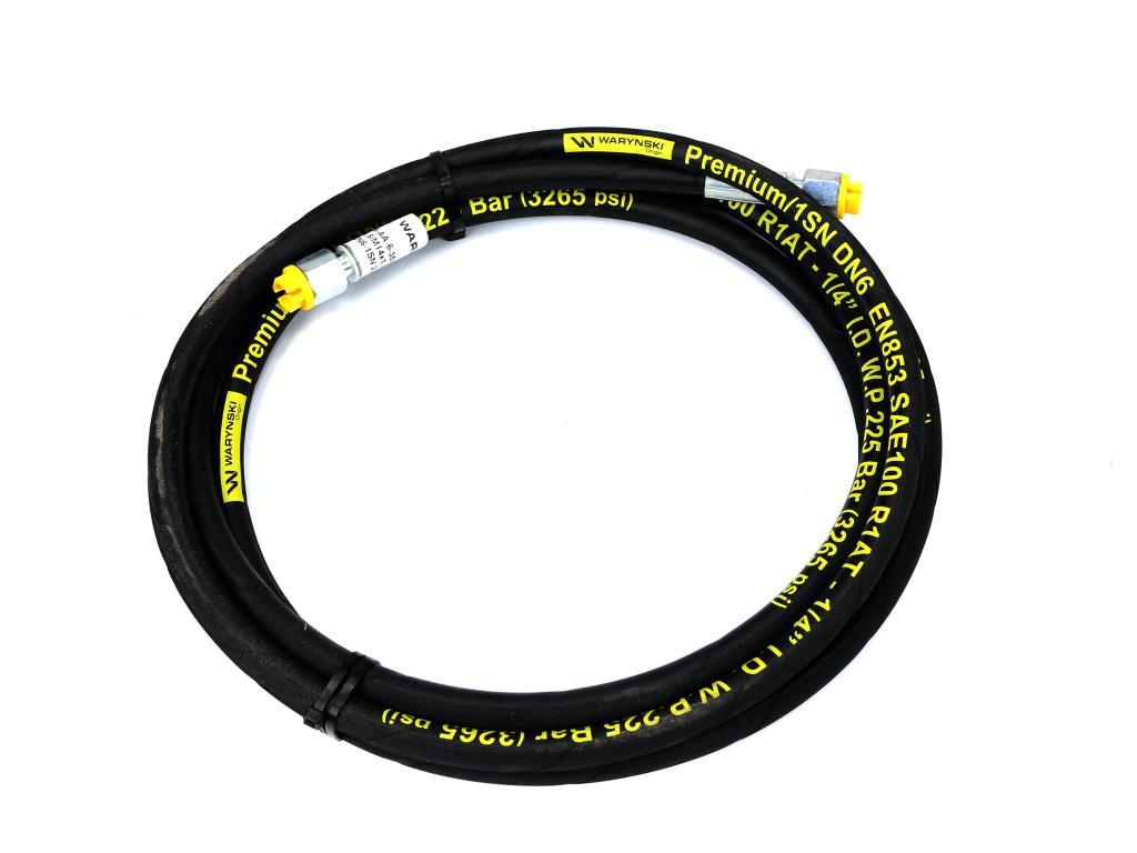 Przewód hydrauliczny 225 bar gwint M14x1.5 DKOL proste L-3500mm DN06-1SN (AA-06-3500; P51P51) 22.5MPa Waryński