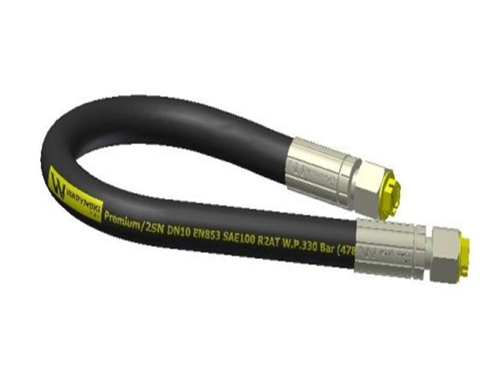 Przewód hydrauliczny 330 bar gwint M18x1.5 proste L-1800mm DN10-2SN (AA-10-1800; P11P11) 33MPa Waryński