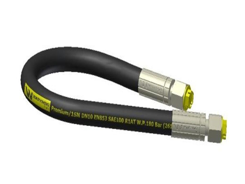 Przewód hydrauliczny 180 bar gwint M18x1.5 proste L-400mm DN10-1SN (AA-10-400; P11P11) 18MPa Waryński