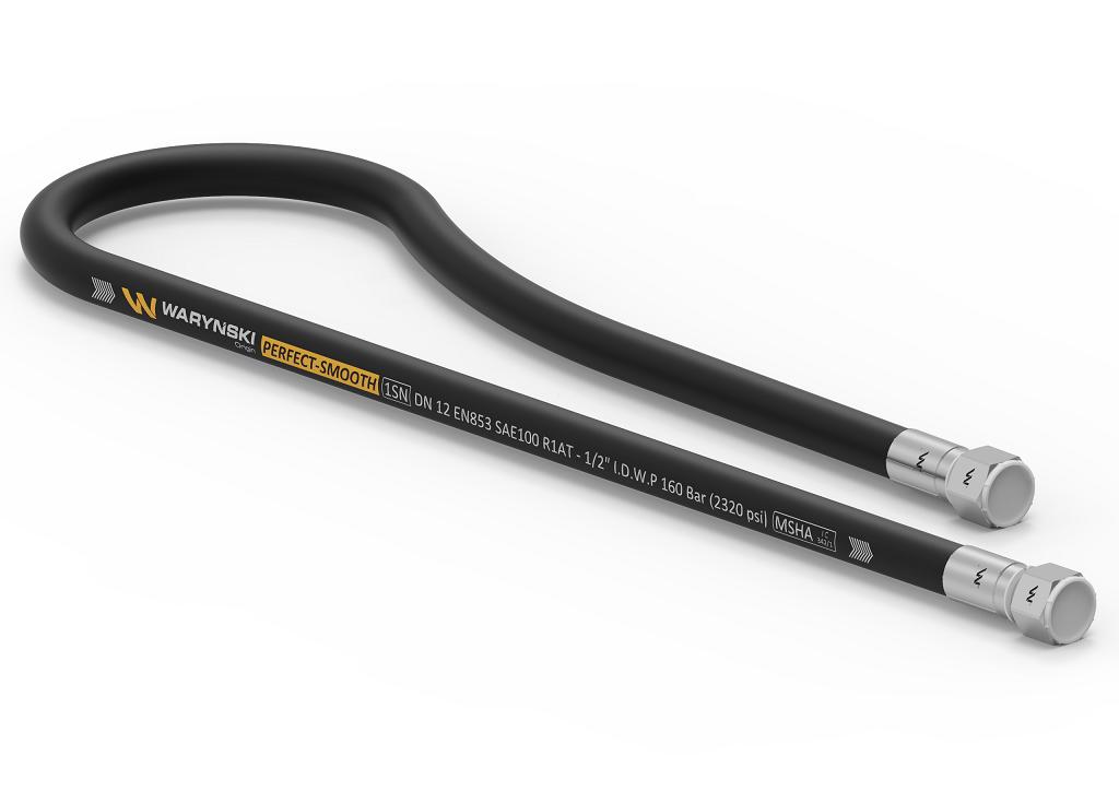 Przewód hydrauliczny gładki z uszczelnieniem - 160 bar gwint M22x1.5 prosta stożek/prosta płasko  L-1000mm DN12-1SN 16.0MPa Waryński