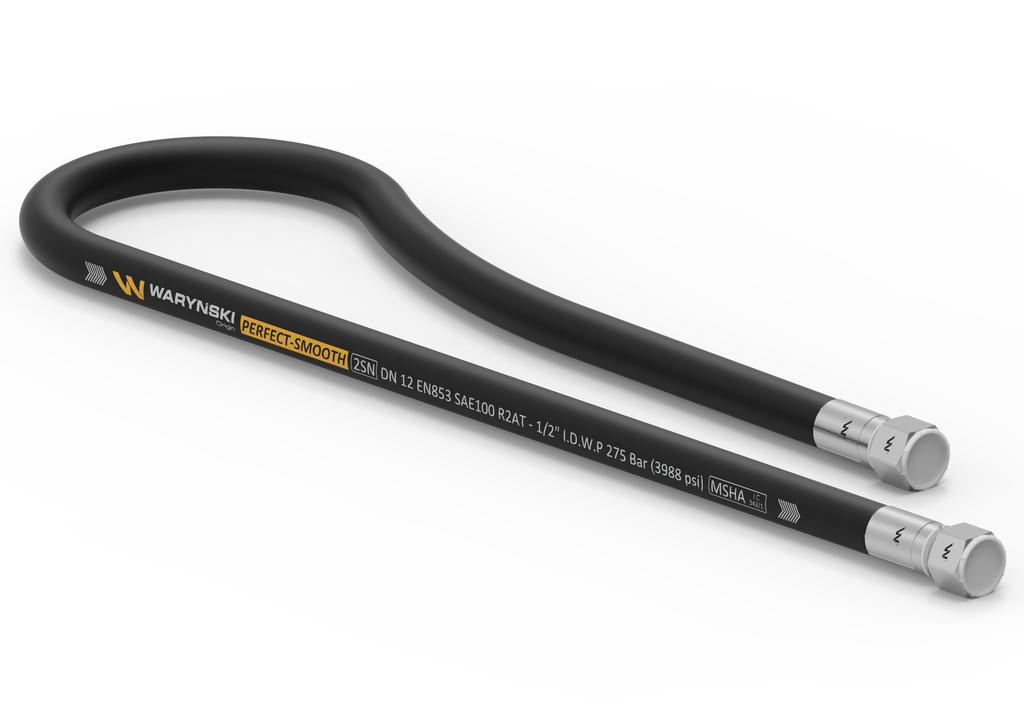 Przewód hydrauliczny gładki z uszczelnieniem - 275 bar gwint M22x1.5 prosta stożek/prosta płasko  L-500mm DN12-2SN 27.5MPa Waryński
