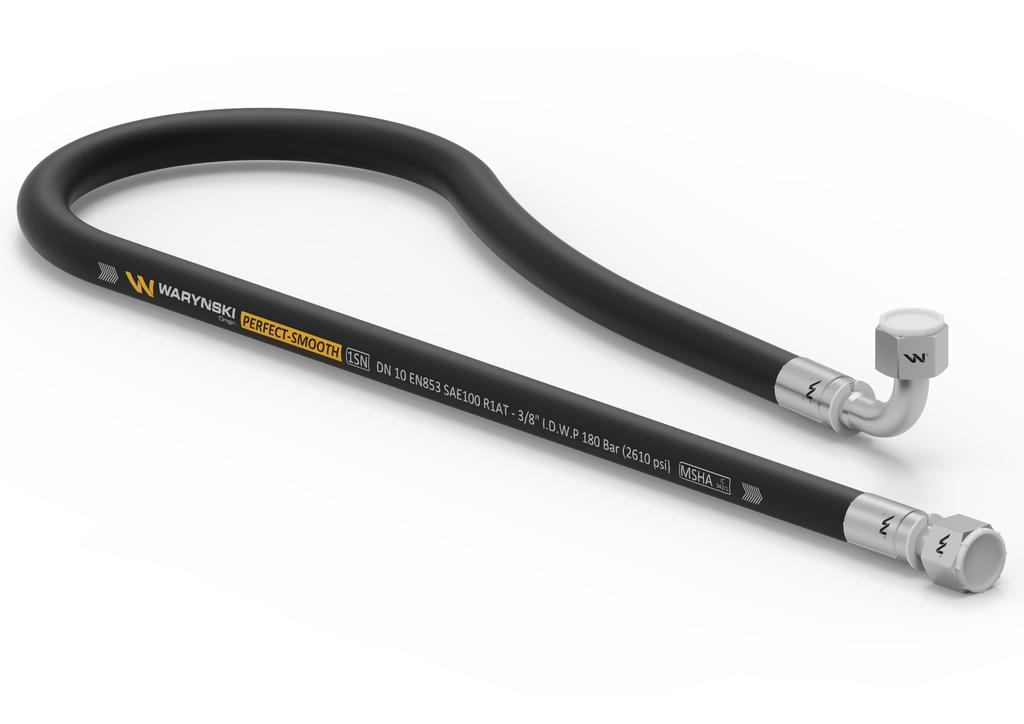 Przewód hydrauliczny gładki z uszczelnieniem - 180 bar gwint M18x1.5 prosta/90 stopni L-1250mm DN10-1SN (AK-10-1250; P11P12) 18MPa Waryński
