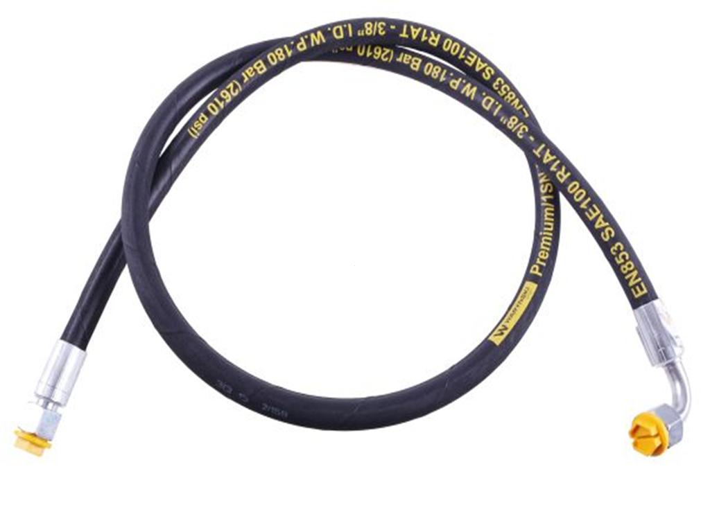 Przewód hydrauliczny 180 bar gwint M18x1.5 prosta/90 stopni L-2500mm DN10-1SN (AK-10-1500; P11P12) 18MPa Waryński