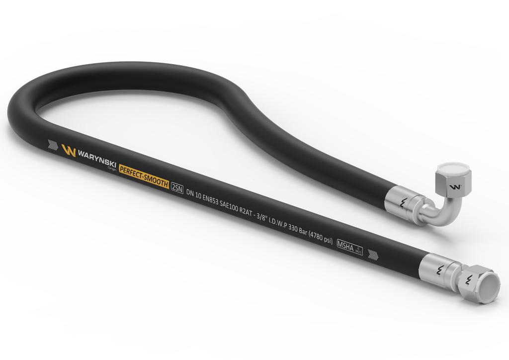Przewód hydrauliczny gładki z uszczelnieniem - 330 bar gwint M18x1.5 prosta/90 stopni L-700mm DN10-2SN (AK-10-700; P11P12) 33.0MPa Waryński