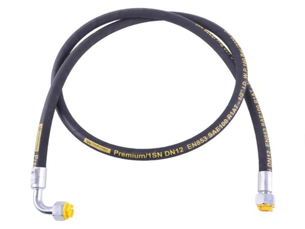 Przewód hydrauliczny 160 bar gwint M22x1.5 prosta/90 stopni L-2500mm DN12-1SN (AK-13-1500; P11P12) 16MPa Waryński