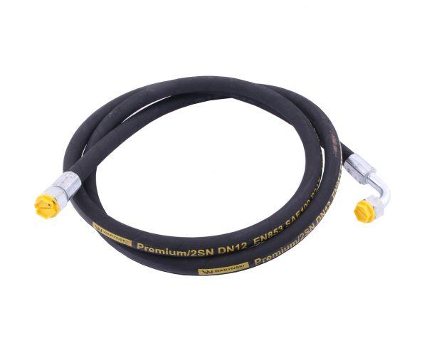 Przewód hydrauliczny 275 bar gwint M22x1.5 prosta/90 stopni L-2500mm DN12-2SN (AK-13-1500; P11P12) 27.5MPa Waryński