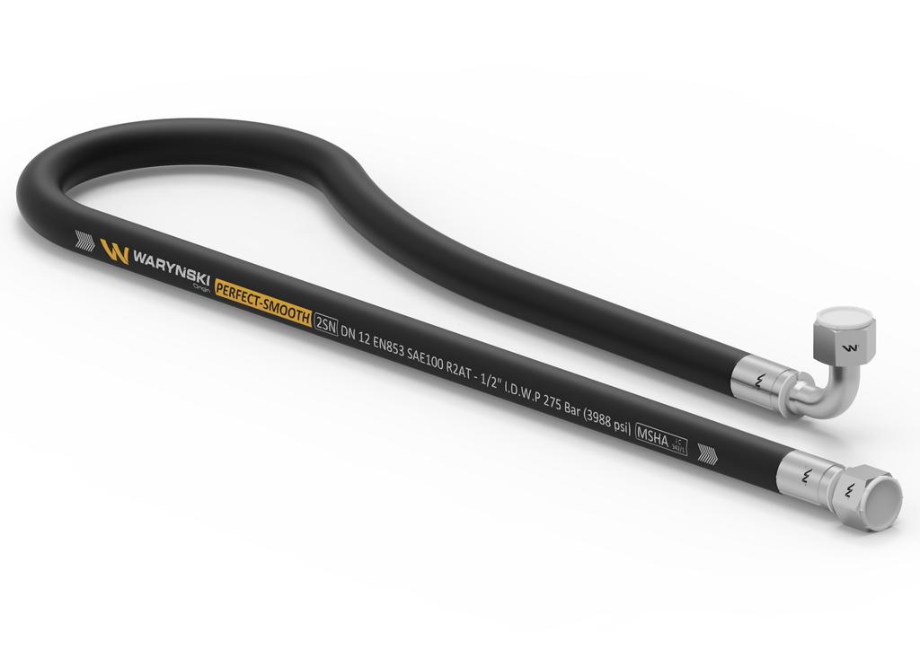 Przewód hydrauliczny gładki z uszczelnieniem - 275 bar gwint M22x1.5 prosta/90 stopni L-3000mm DN12-2SN (AK-13-3000; P11P12) 27.5MPa Waryński