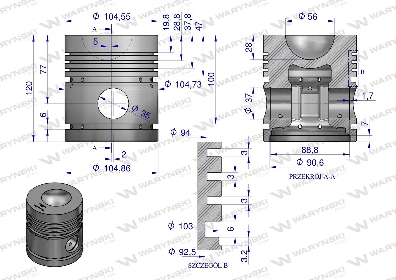 Zestaw naprawczy T25 stary typ WARYŃSKI