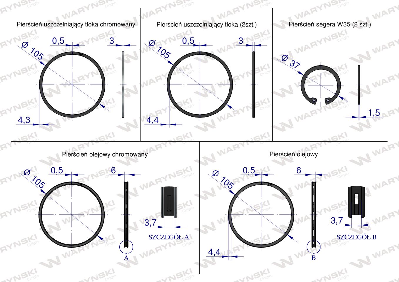 Zestaw naprawczy T25 stary typ WARYŃSKI