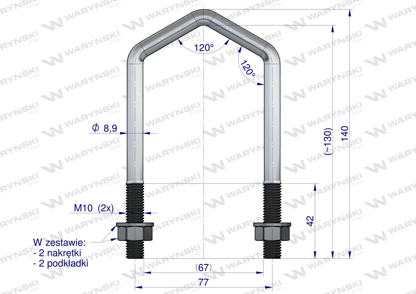 Jarzmo, Cybant Romb, M10 67x130, 3045000430, Waryński