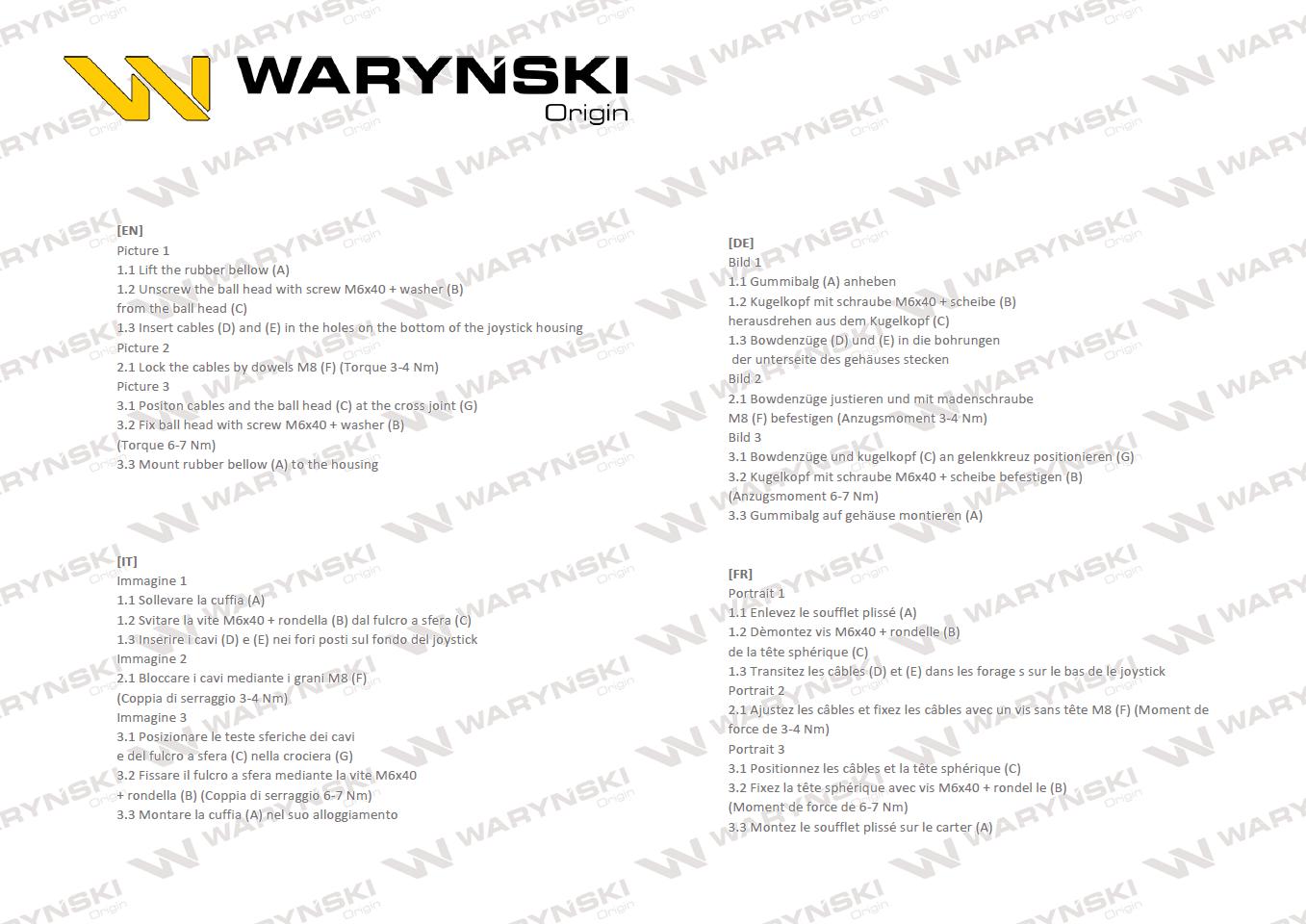 Joystick pod linki zakończone kulką z 1 przełącznikiem (z przyciskiem na kulkę. IP-6019. JOYSTIKK) Waryński