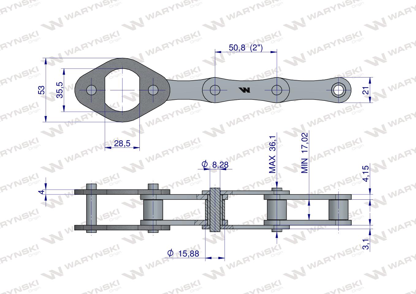 Zestaw naprawczy łańcucha 216B-3Ps+ ogniwo duże zastosowanie Prasa Rolująca Krone Waryński
