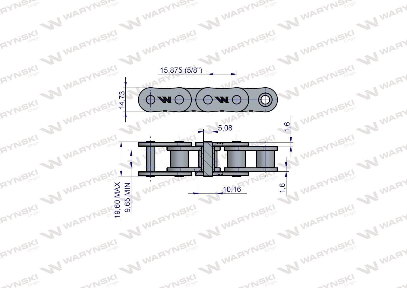 Łańcuch rolkowy 10B-1-92Ps zastosowanie Bizon 5040995810 Waryński
