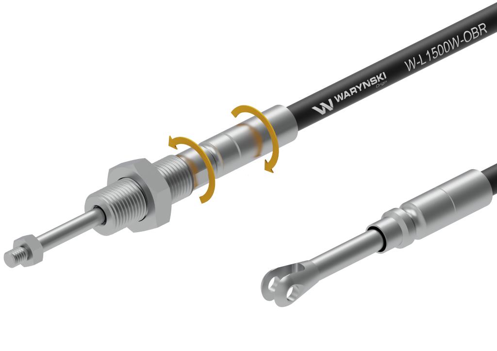 Linka z końcówką obrotową do sterowania rozdzielaczem na widełki L-1500mm Waryński