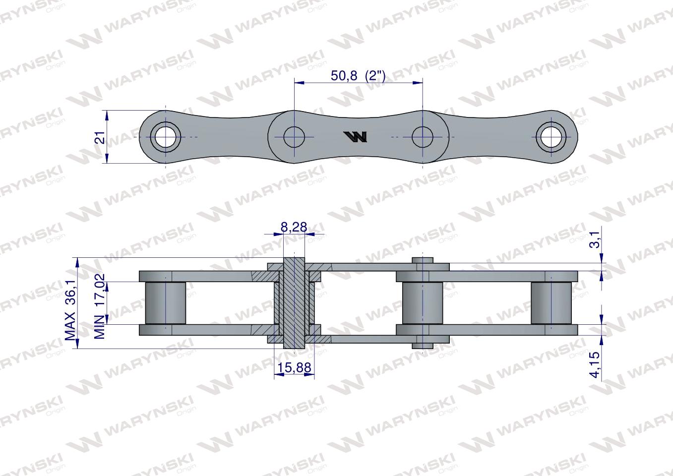 Łańcuch 216B-3Ps zastosowanie Prasa Rolująca Krone 9220100 Waryński
