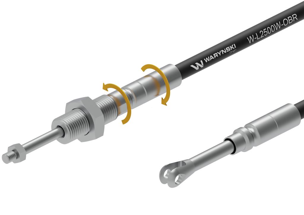 Linka z końcówką obrotową do sterowania rozdzielaczem na widełki L-2500mm Waryński