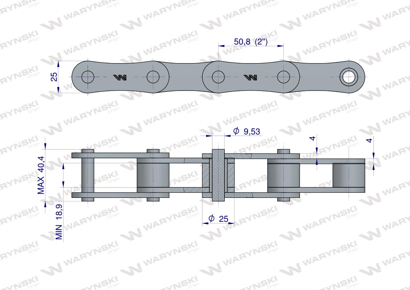 Łańcuch rolkowy CA650F 5m Waryński