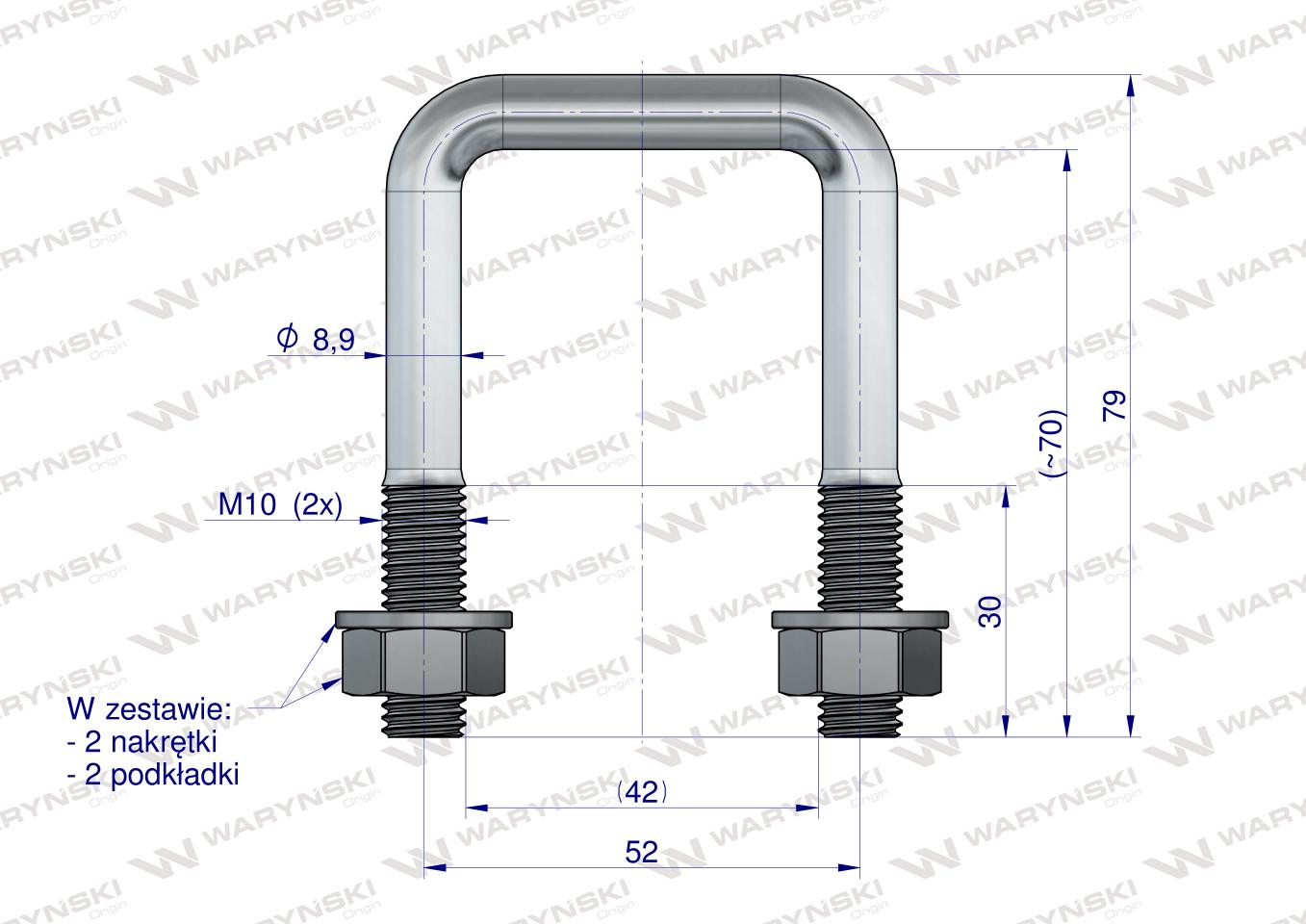 Jarzmo, Cybant, M10 42x70, Waryński