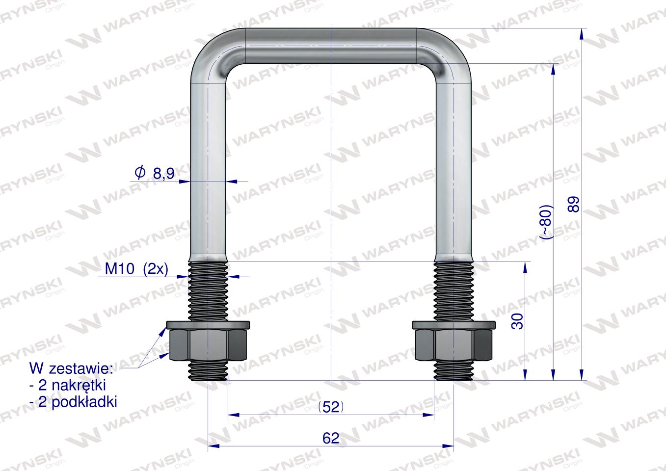 Jarzmo, Cybant, M10 52x80, Waryński