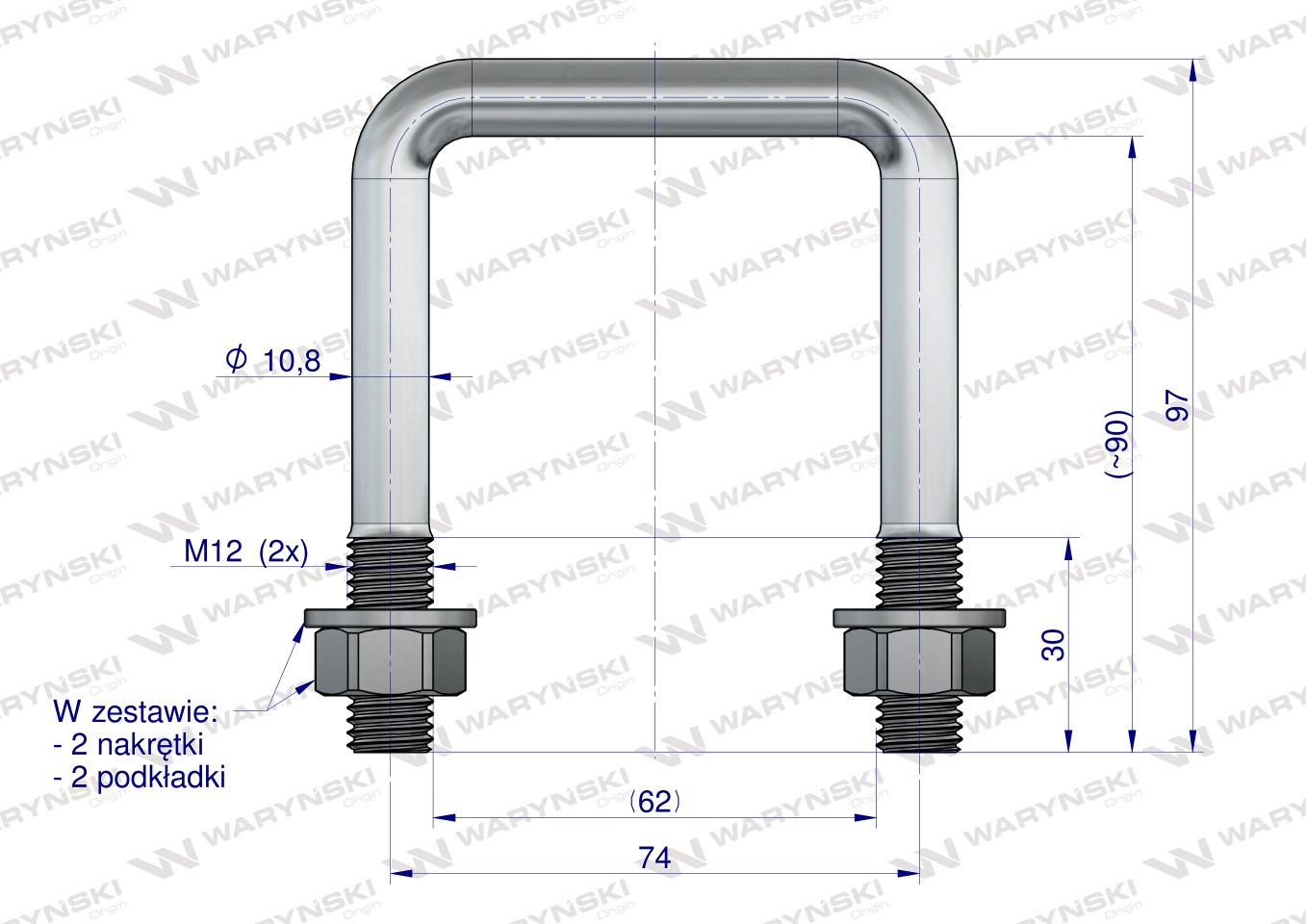 Jarzmo, Cybant, M12 62x90, Waryński