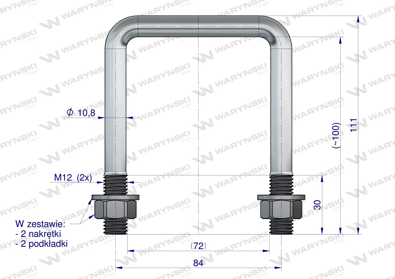 Jarzmo, Cybant, M12 72x100, 1402010060 Waryński