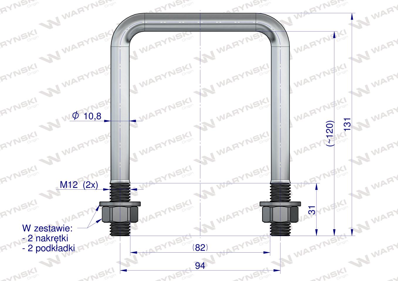 Jarzmo, Cybant, M12 82X120, 2553361110/U, Waryński