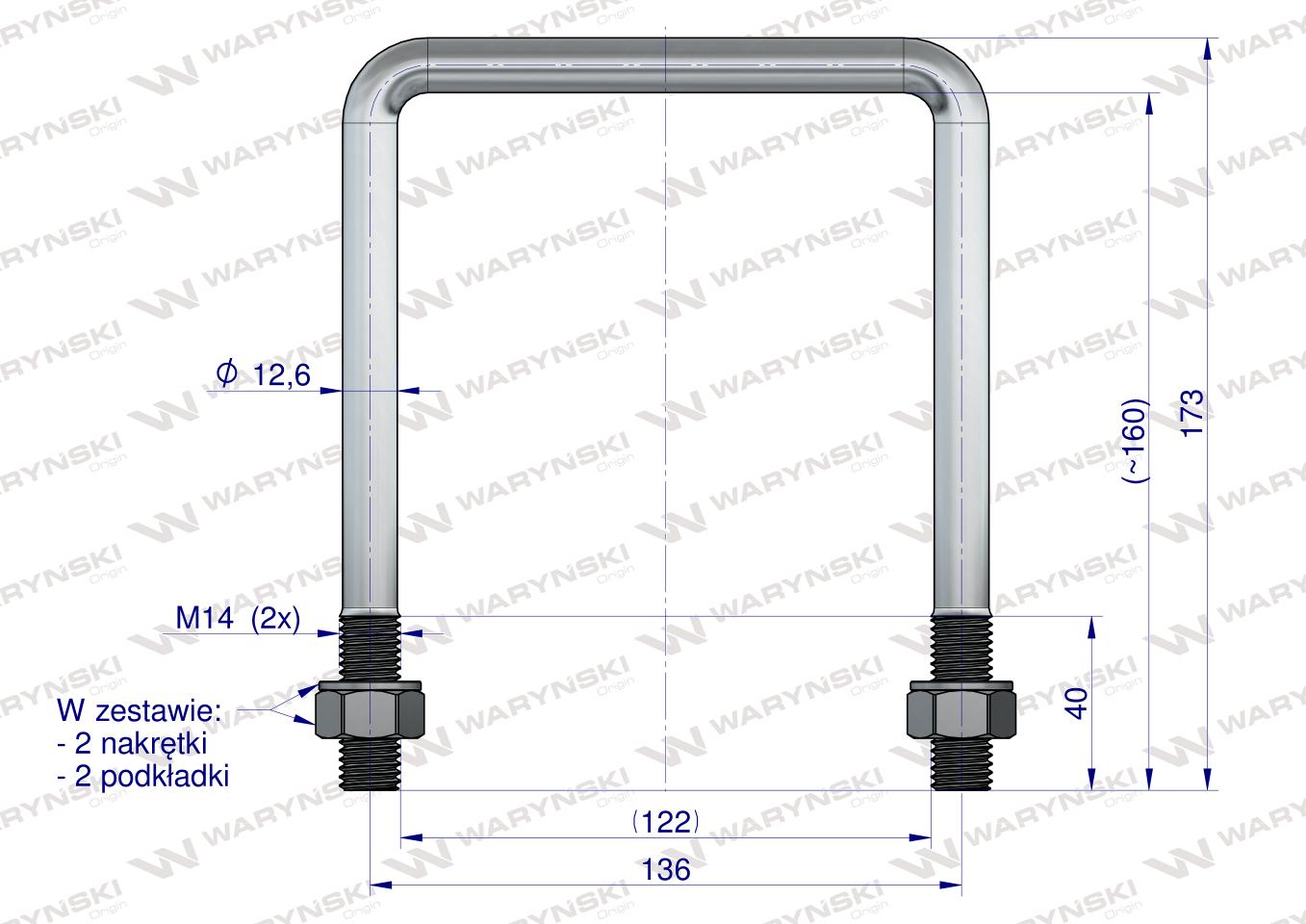 Jarzmo, Cybant, M14 122x160, Waryński