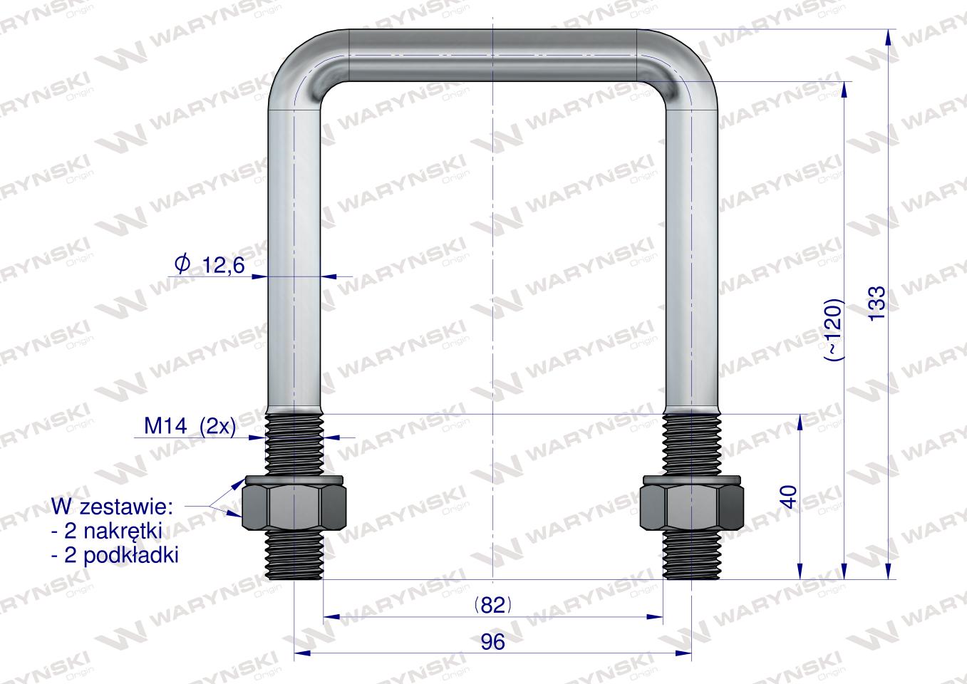Jarzmo, Cybant, M14 82x120, Waryński