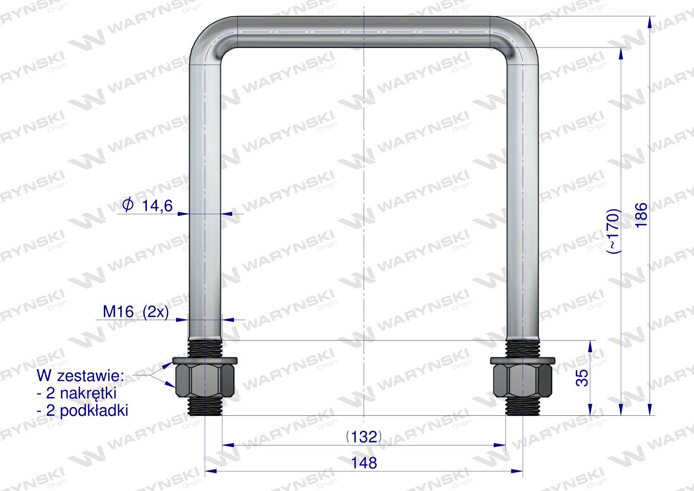 Jarzmo, Cybant, M16 132x170, Waryński