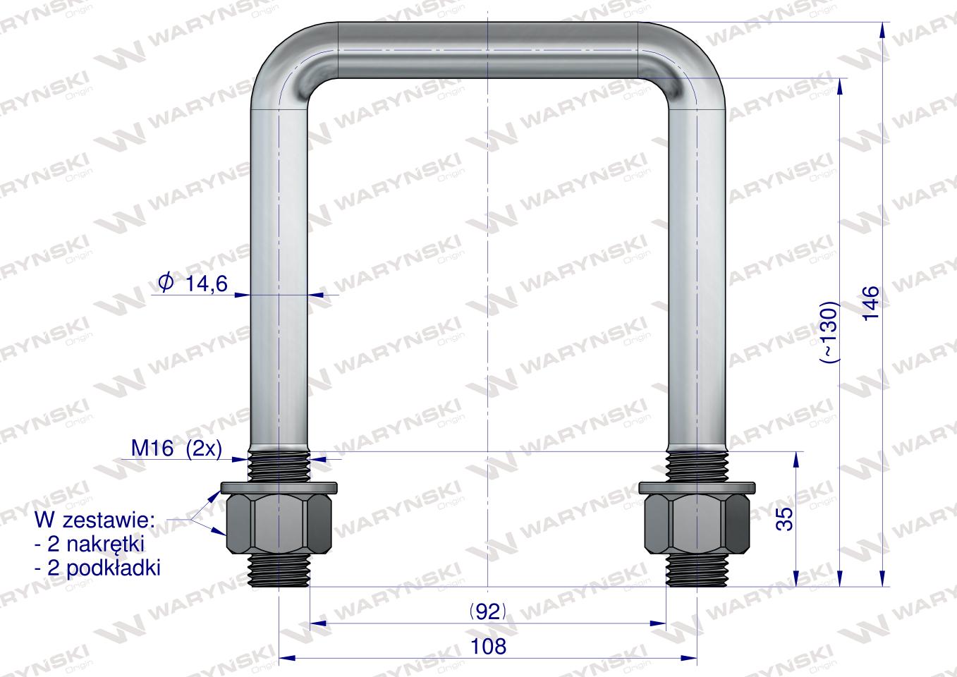 Jarzmo, Cybant, M16 92x130, Waryński