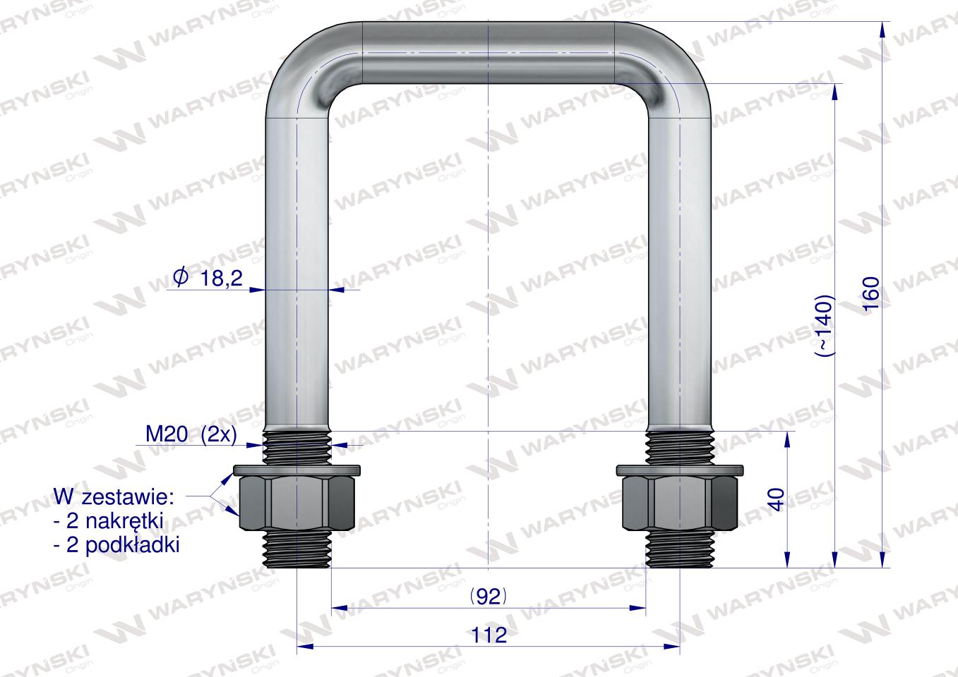 Jarzmo, Cybant, M20-92x140, Waryński