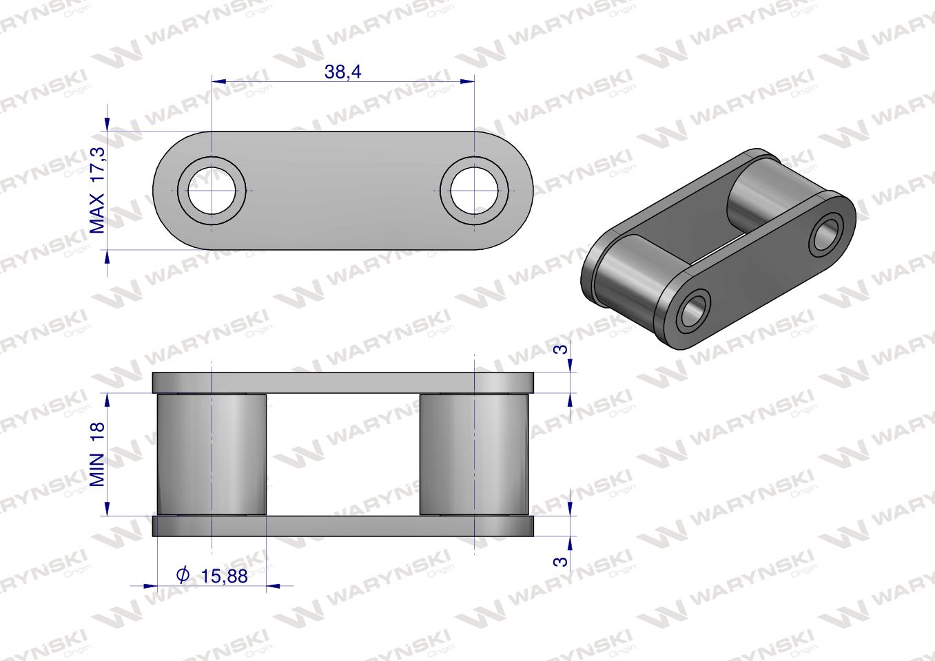 Ogniwo łańcucha 38.4V Waryński ( sprzedawane po 5 )